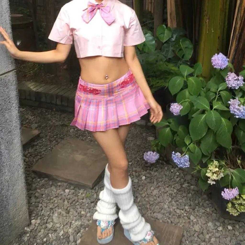 Harajuku Plaid Pleated Skirt