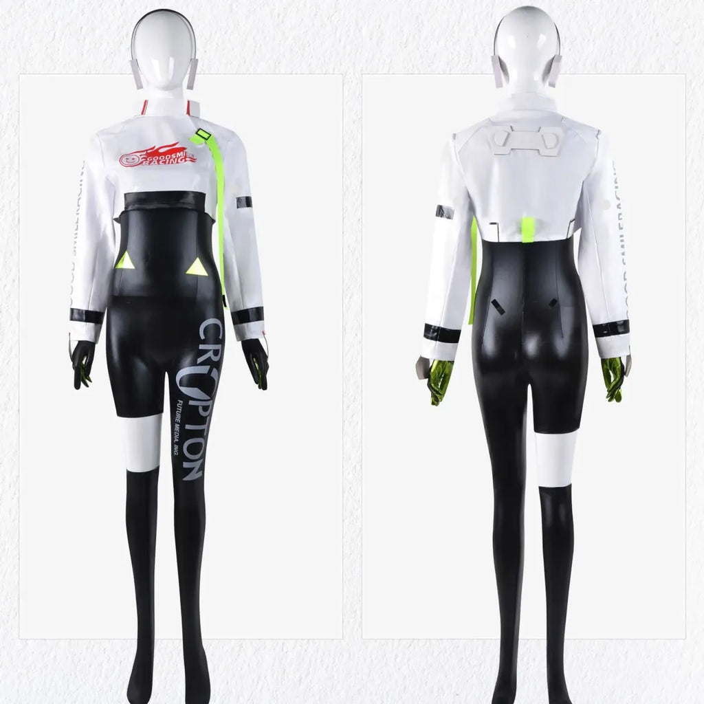 Hatsune Miku Racing 2022 Cosplay Costume – Full Bodysuit with Wig and Gloves
