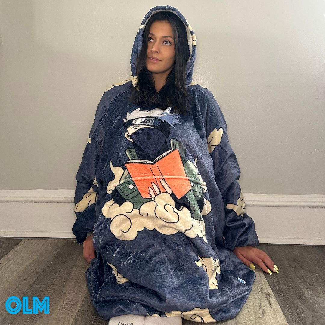 Kakashi Hatake Wearable Blanket Hoodie for Kids & Adults