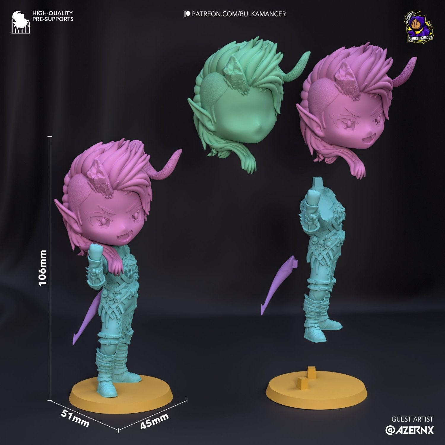 Chibi Karlach - Baldur's Gate 3 Figure