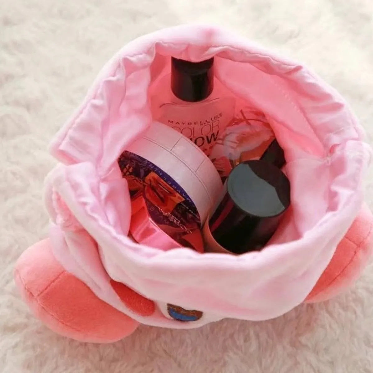 Kawaii Star Kirby Plush Cosmetic Bag
