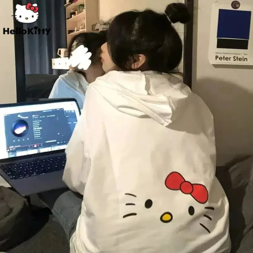 Hello Kitty Y2K Hoodie – Cute Sanrio Print Harajuku Streetwear