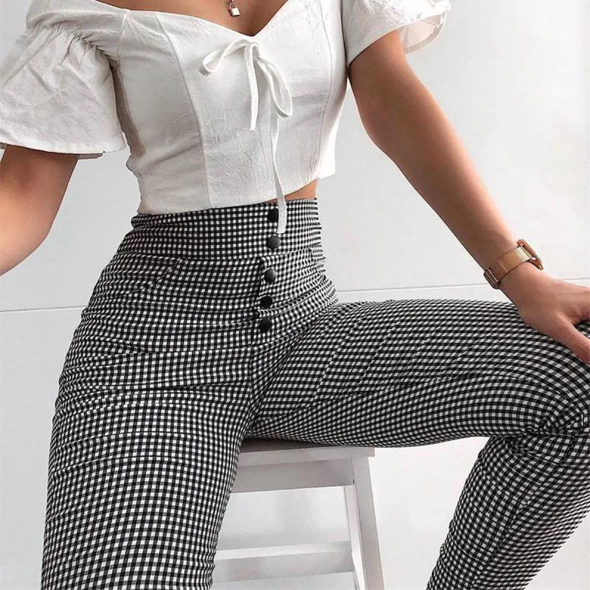 Korean Plaid Pants