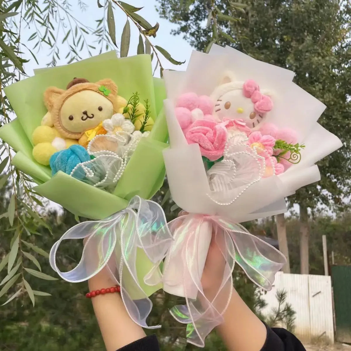 Kuromi Plush Flower Bouquet – Kawaii Handmade Gift for Valentine