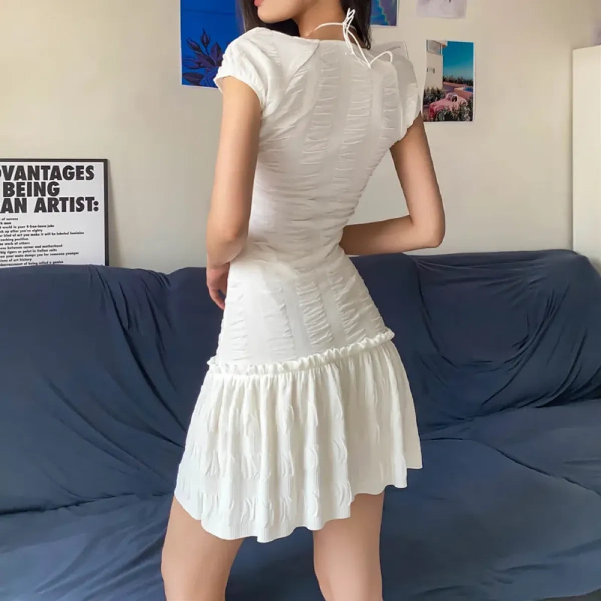Halter Lace Mini Dress