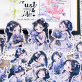 22Pcs Lavender Girl Waterproof Stationery Stickers