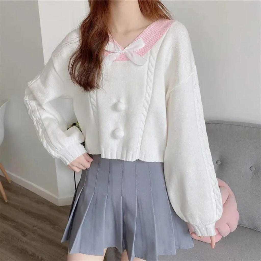Lucy Lou Style Knit Crop Sweater