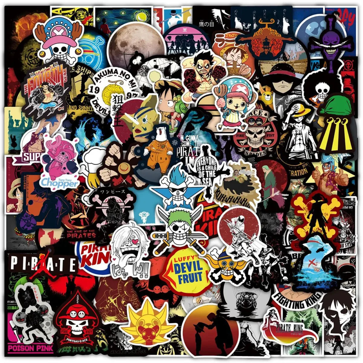 ONE PIECE Stickers - Luffy, Zoro, Chopper