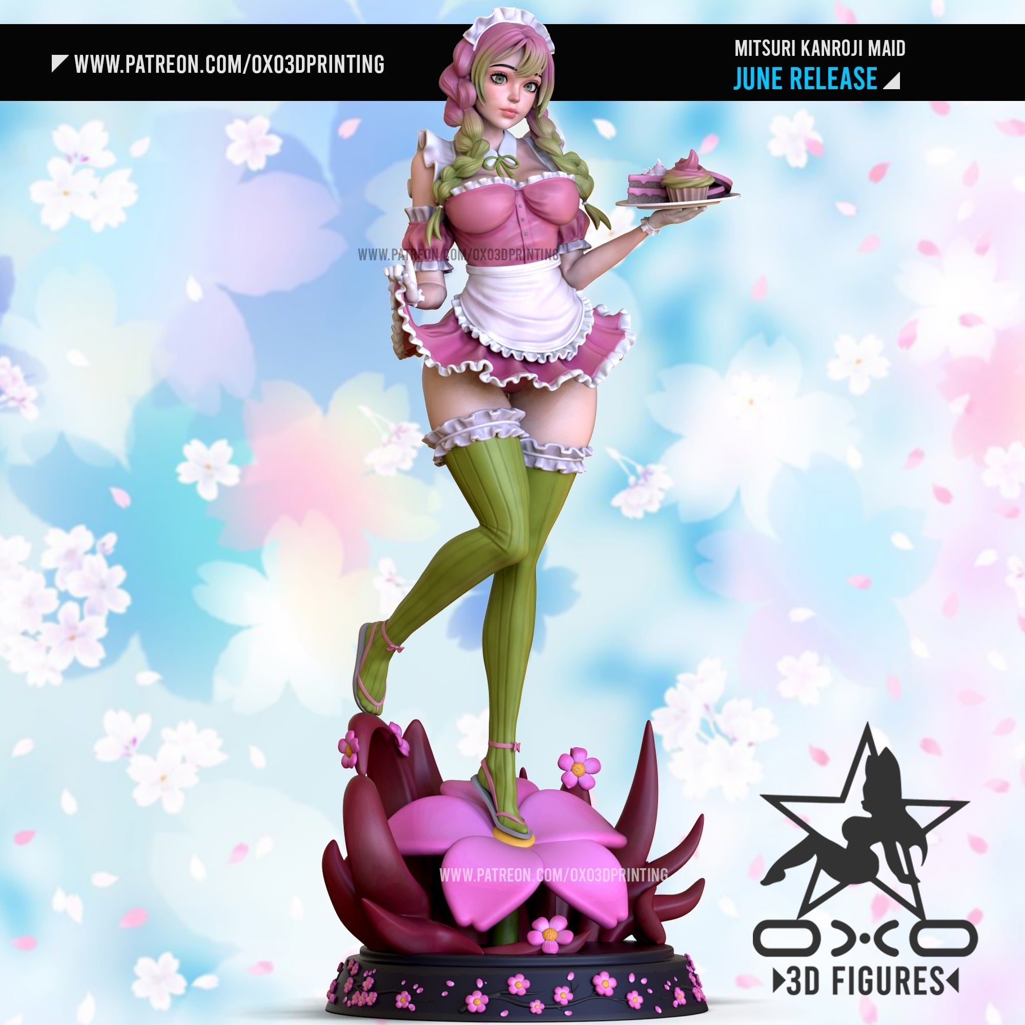Mitsuri Maid - Demon Slayer / Kimetsu no Yaiba - (SFW/NSFW 18+) 1:10 Scale