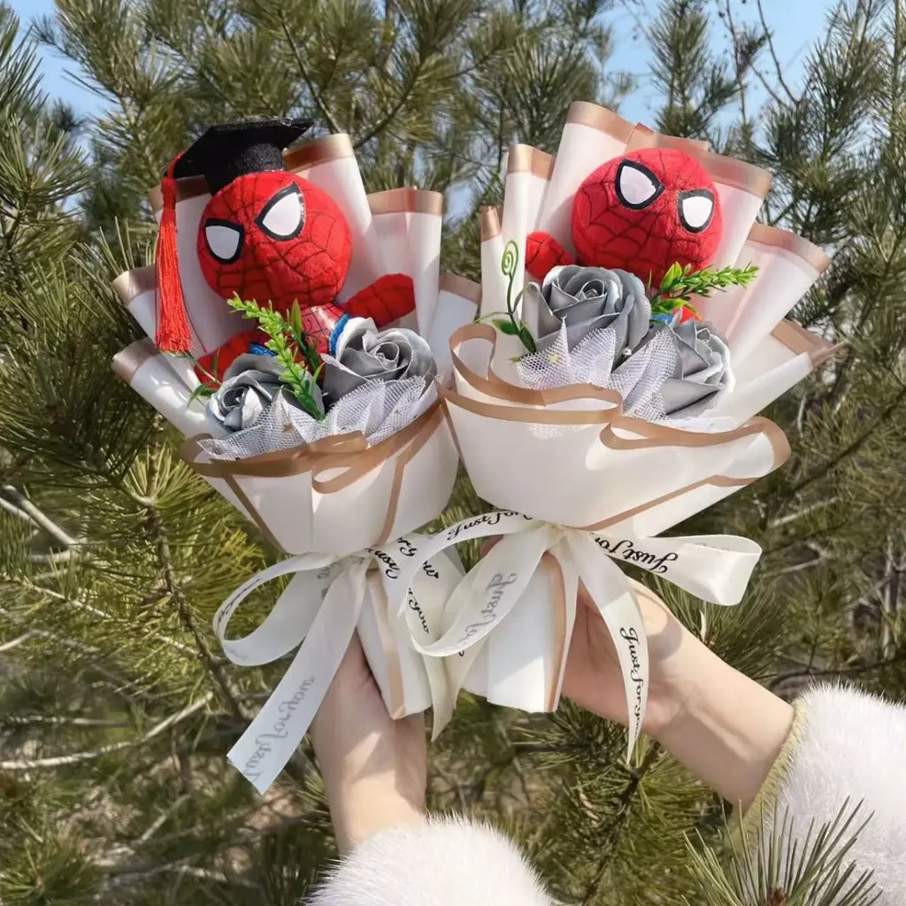 Superhero Plush Bouquet – Spider-Man & Captain America Gift Set