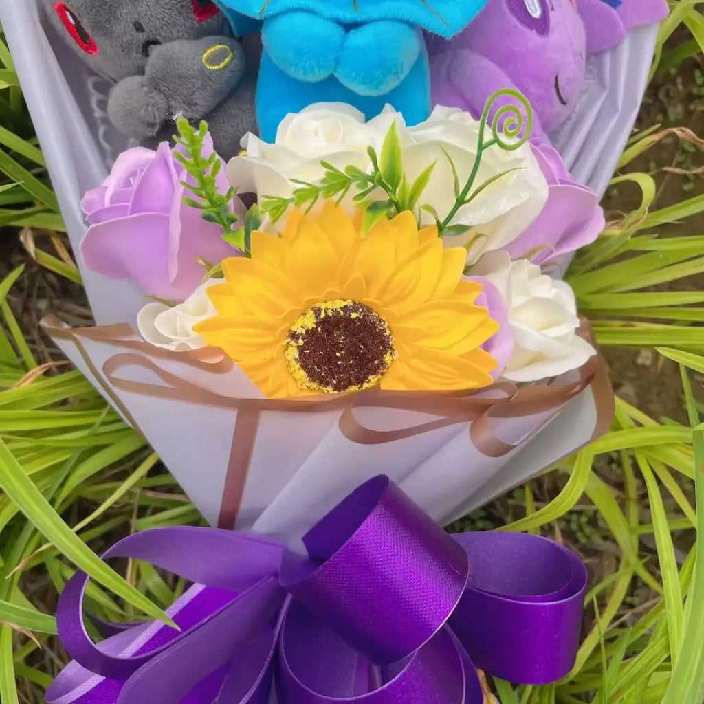 Kawaii Pokemon Plush Bouquet – Handmade Anime Gift for Kids