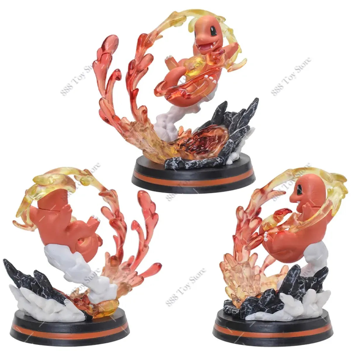 Pokemon Charizard, Squirtle, Bulbasaur, Vulpix Figures
