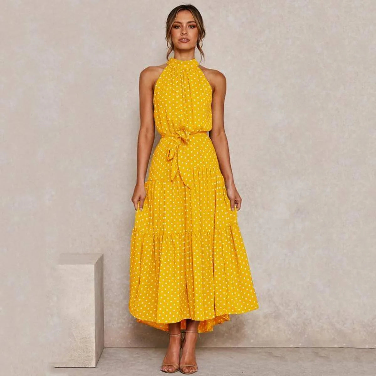 Polka Dot Halter Dress