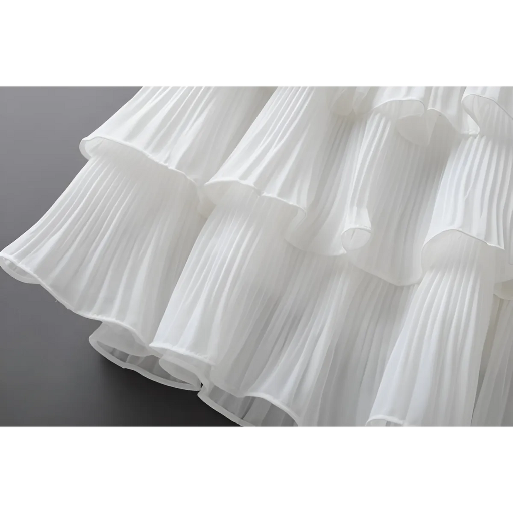 Boho Ruffle Mini Skirt With Elastic Waist