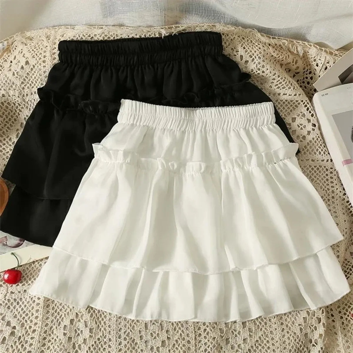 Ruffle Tiered Skirt – Kawaii Y2K Harajuku High Waist Mini Skirt