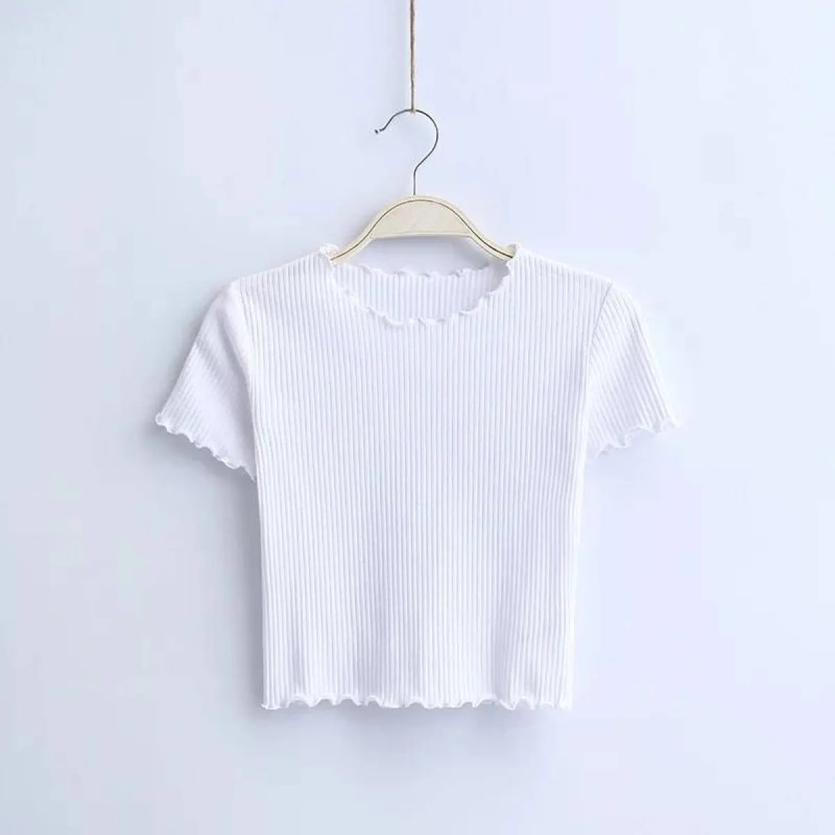 Ruffle Trim Crop Top