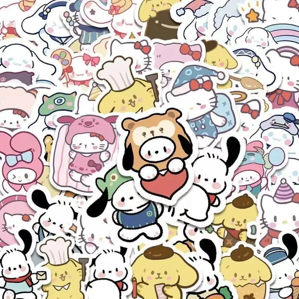100pcs Sanrio Stickers - Cute Notebook & Ledger Decoration