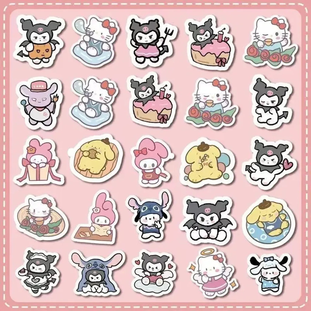 100pcs Sanrio Stickers - Cute Notebook & Ledger Decoration