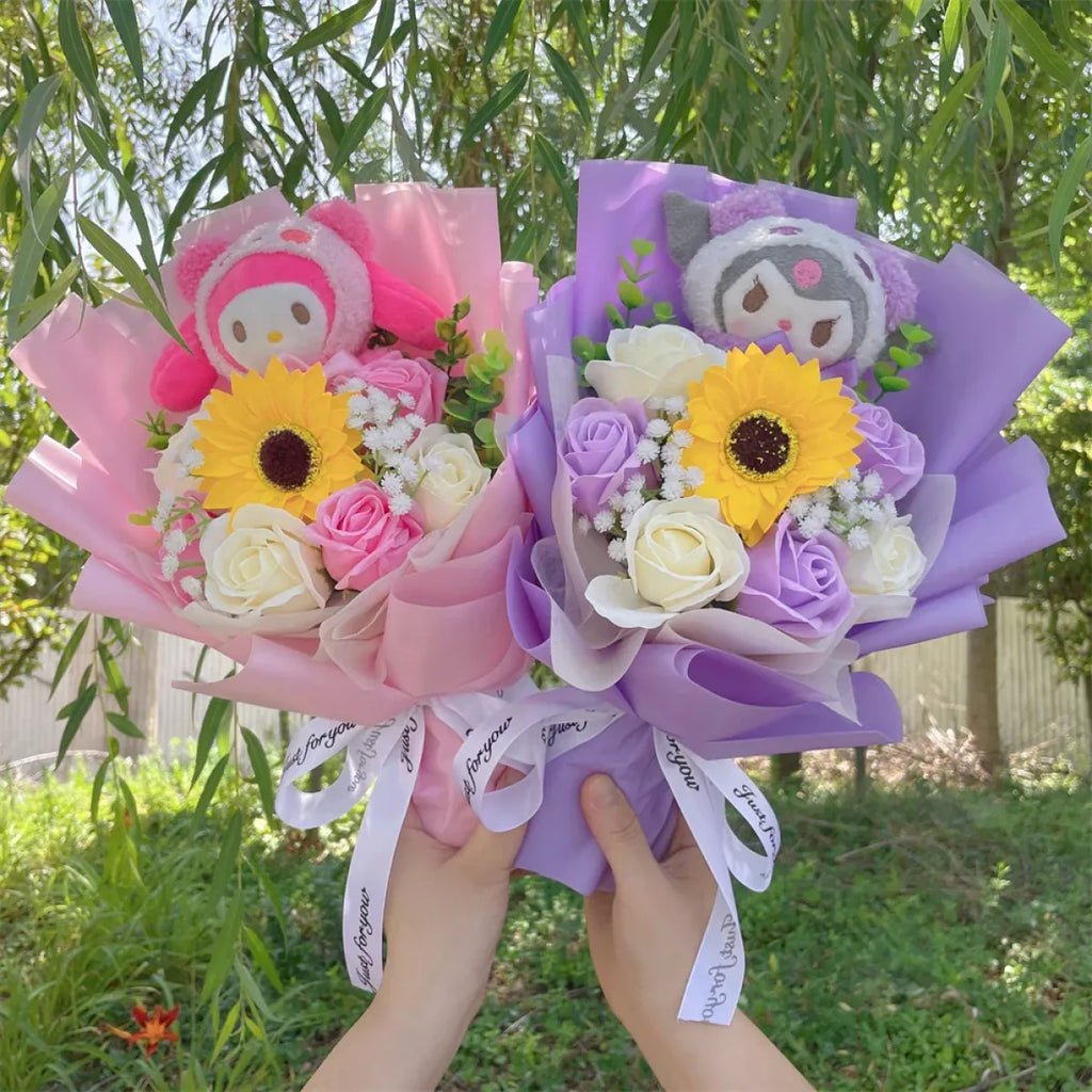 Hello Kitty Plush & Flower Bouquet – Valentine Gift