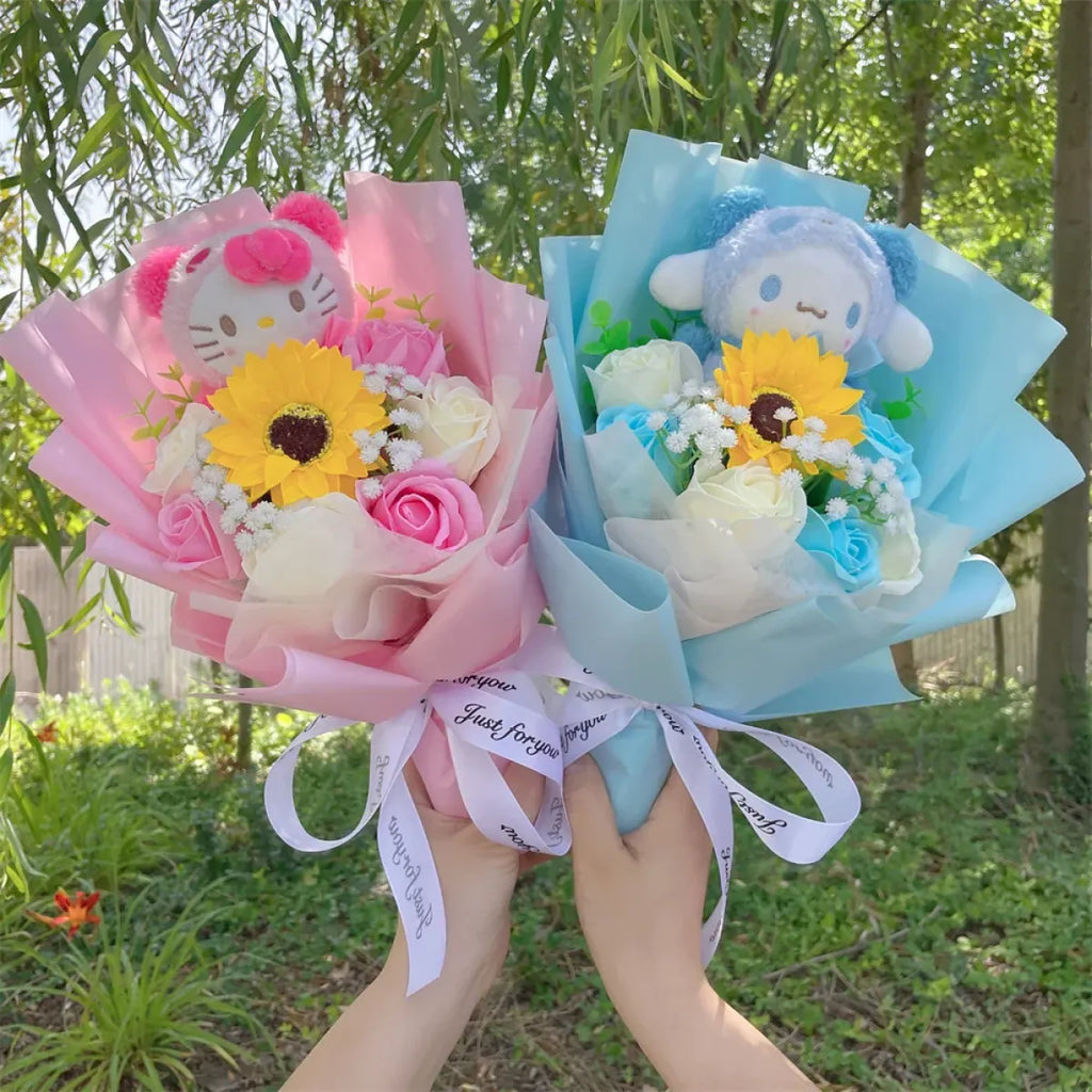 Hello Kitty Plush & Flower Bouquet – Valentine Gift