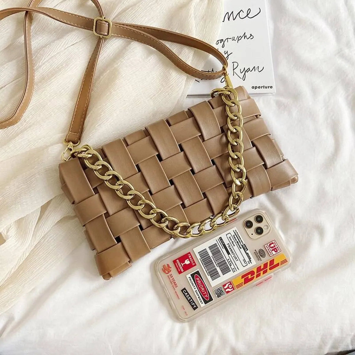Weave Design Crossbody Bag