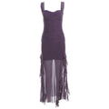 Sheer Mesh Ruffle Dress – Y2K Slim Fit High Slit Aesthetic